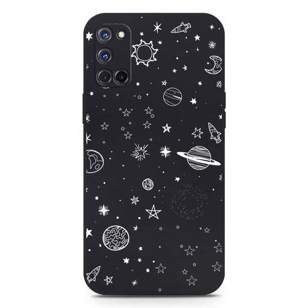 Stardust Dreams Design Soft Phone Case - Silica Gel Case - Black - Oppo A92