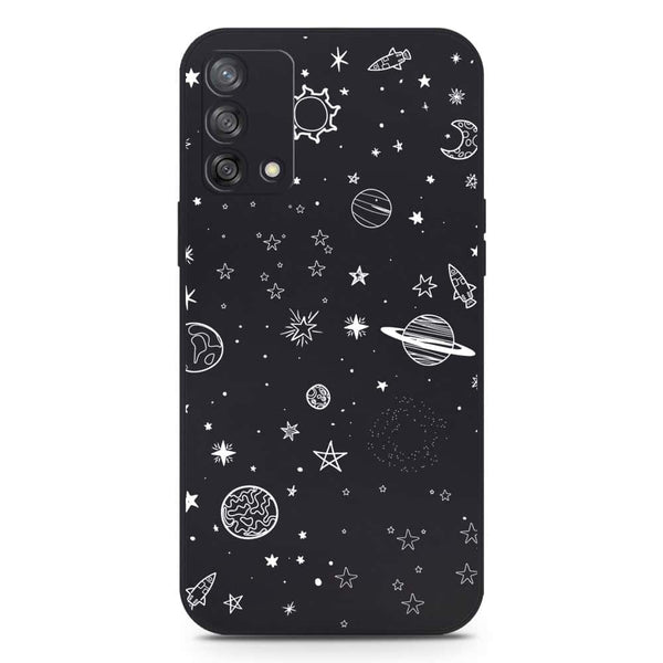 Stardust Dreams Design Soft Phone Case - Silica Gel Case - Black - Oppo A74