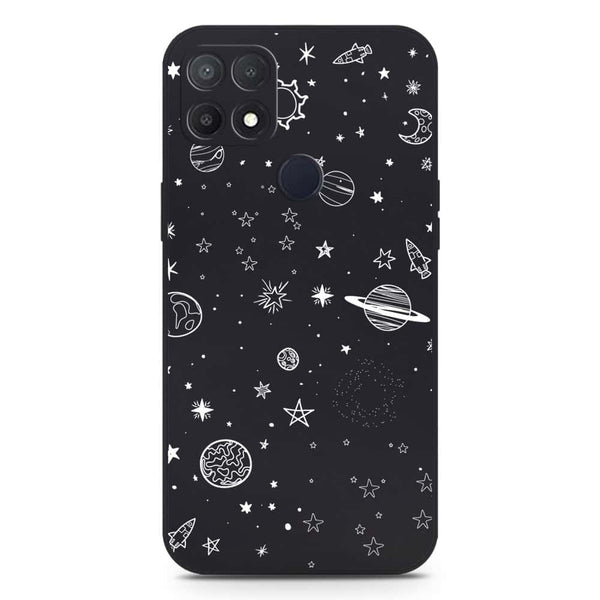 Stardust Dreams Design Soft Phone Case - Silica Gel Case - Black - Oppo A15