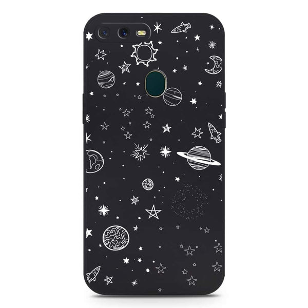 Stardust Dreams Design Soft Phone Case - Silica Gel Case - Black - Oppo A12s