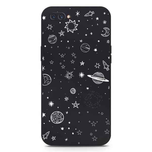 Stardust Dreams Design Soft Phone Case - Silica Gel Case - Black - Oppo A3s