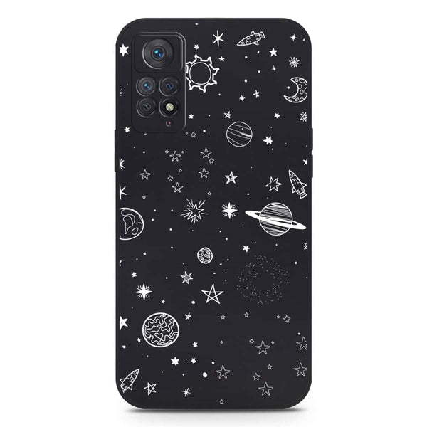 Stardust Dreams Design Soft Phone Case - Silica Gel Case - Black - Xiaomi Redmi Note 11E Pro