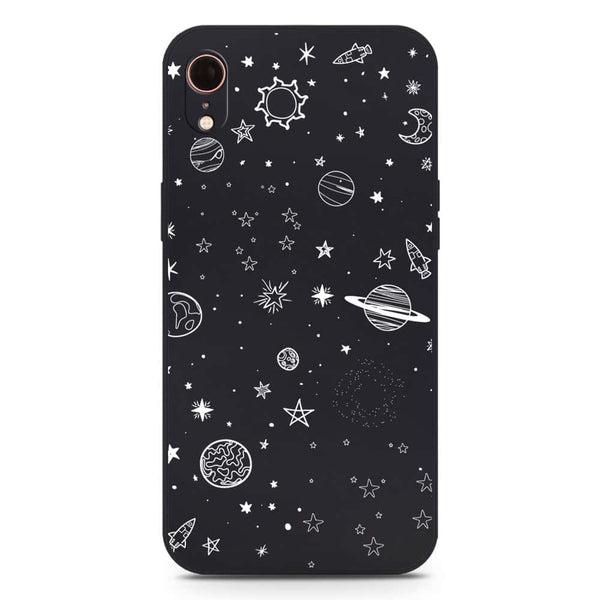 Stardust Dreams Design Soft Phone Case - Silica Gel Case - Black - iPhone XR