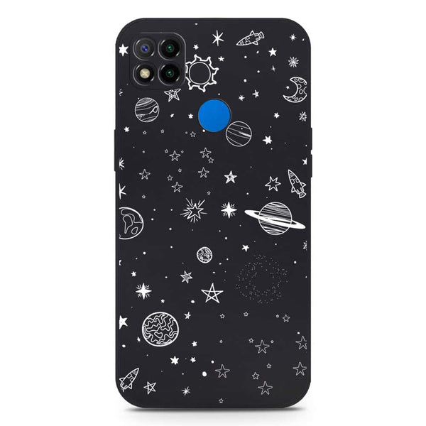 Stardust Dreams Design Soft Phone Case - Silica Gel Case - Black - Xiaomi Redmi 9C