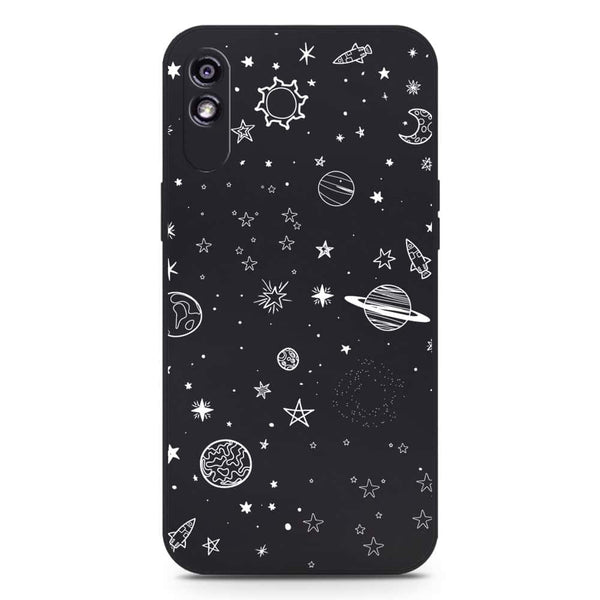 Stardust Dreams Design Soft Phone Case - Silica Gel Case - Black - Xiaomi Redmi 9A