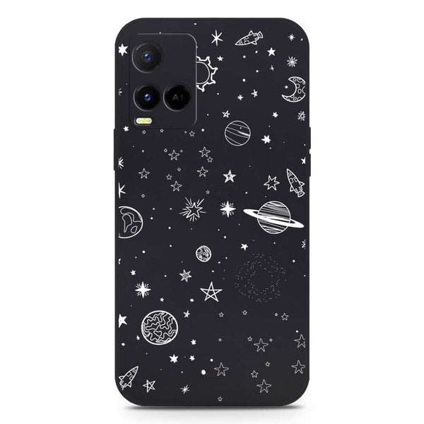 Stardust Dreams Design Soft Phone Case - Silica Gel Case - Black - Vivo Y21s