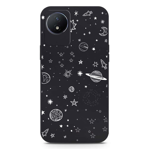 Stardust Dreams Design Soft Phone Case - Silica Gel Case - Black - Vivo Y02