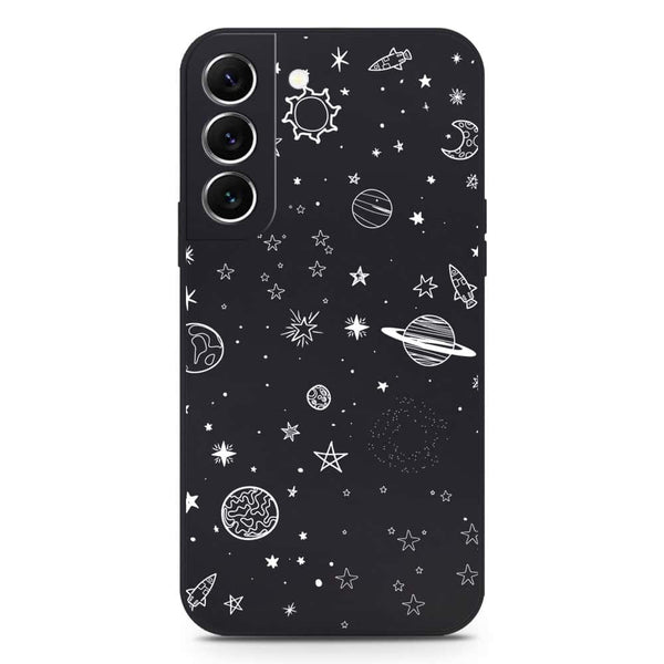 Stardust Dreams Design Soft Phone Case - Silica Gel Case - Black - Samsung Galaxy S22 Plus 5G