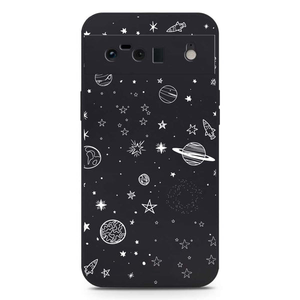 Stardust Dreams Design Soft Phone Case - Silica Gel Case - Black - Google Pixel 6