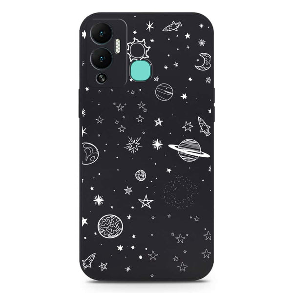 Stardust Dreams Design Soft Phone Case - Silica Gel Case - Black - Infinix Hot 12 Play