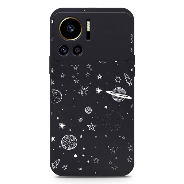 Stardust Dreams Design Soft Phone Case - Silica Gel Case - Black - Infinix Note 12 VIP