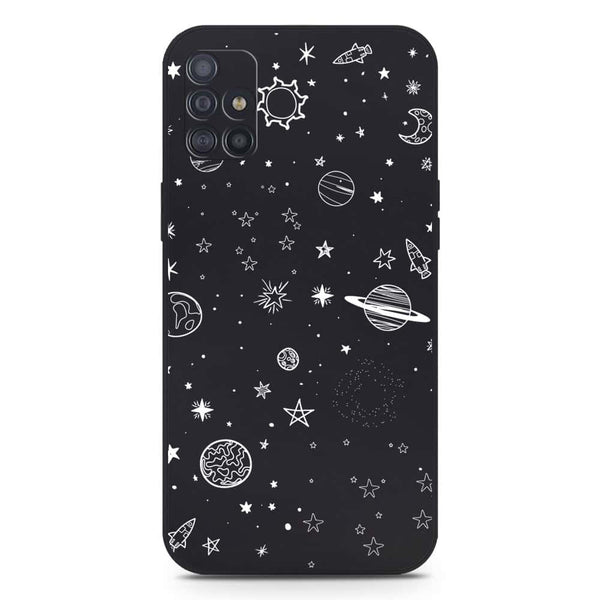 Stardust Dreams Design Soft Phone Case - Silica Gel Case - Black - Samsung Galaxy M31s