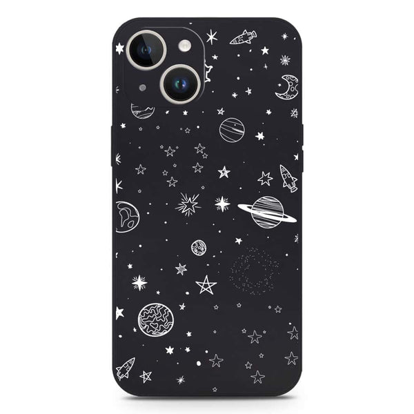 Stardust Dreams Design Soft Phone Case - Silica Gel Case - Black - iPhone 14 Plus