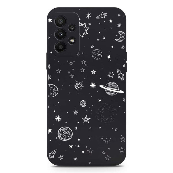 Stardust Dreams Design Soft Phone Case - Silica Gel Case - Black - Samsung Galaxy A23 5G