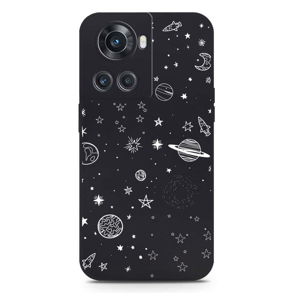 Stardust Dreams Design Soft Phone Case - Silica Gel Case - Black - OnePlus Ace