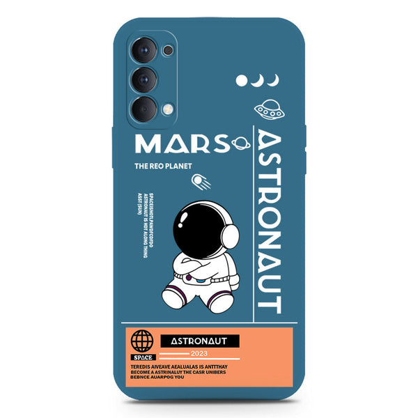 Astronaut Series Soft Phone Case - Silica Gel Case - Blue - Oppo Reno 4 5G