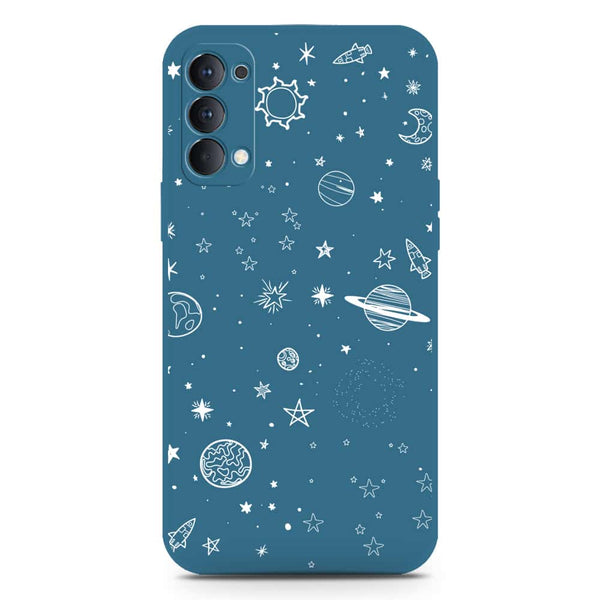 Stardust Dreams Design Soft Phone Case - Silica Gel Case - Blue - Oppo Reno 4 5G