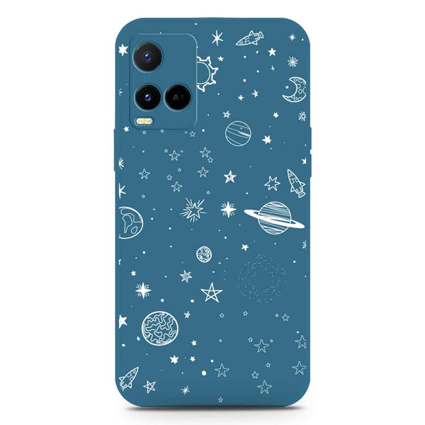 Stardust Dreams Design Soft Phone Case - Silica Gel Case - Blue - Vivo Y21s