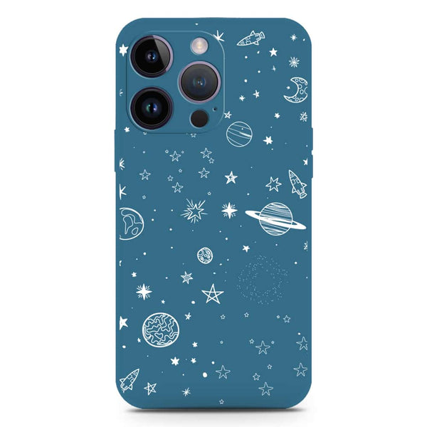 Stardust Dreams Design Soft Phone Case - Silica Gel Case - Blue - iPhone 14 Pro Max