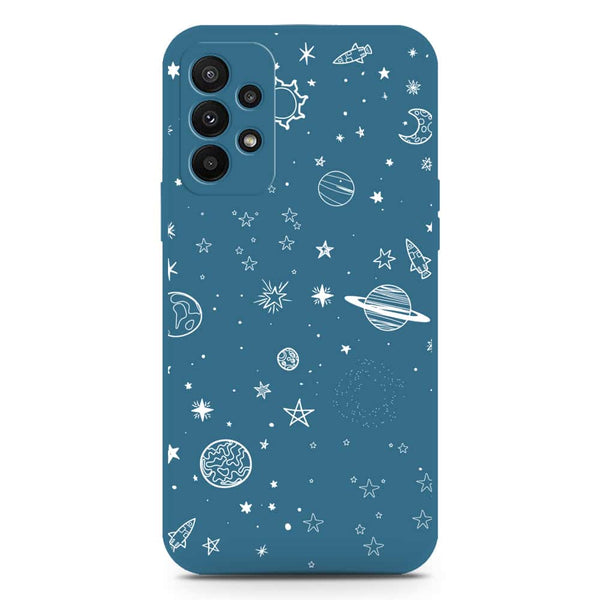 Stardust Dreams Design Soft Phone Case - Silica Gel Case - Blue - Samsung Galaxy A23 5G