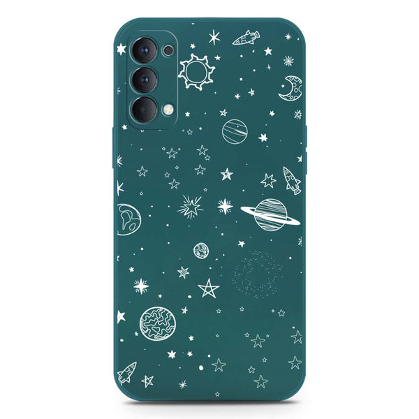 Stardust Dreams Design Soft Phone Case - Silica Gel Case - Darkgreen - Oppo Reno 4 5G