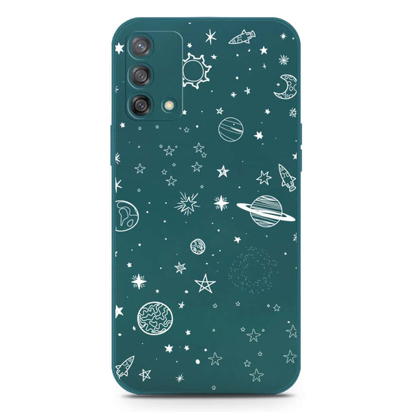 Stardust Dreams Design Soft Phone Case - Silica Gel Case - Darkgreen - Oppo A74