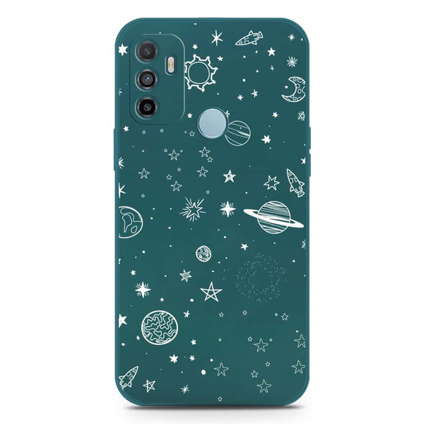 Stardust Dreams Design Soft Phone Case - Silica Gel Case - Darkgreen - Oppo A53