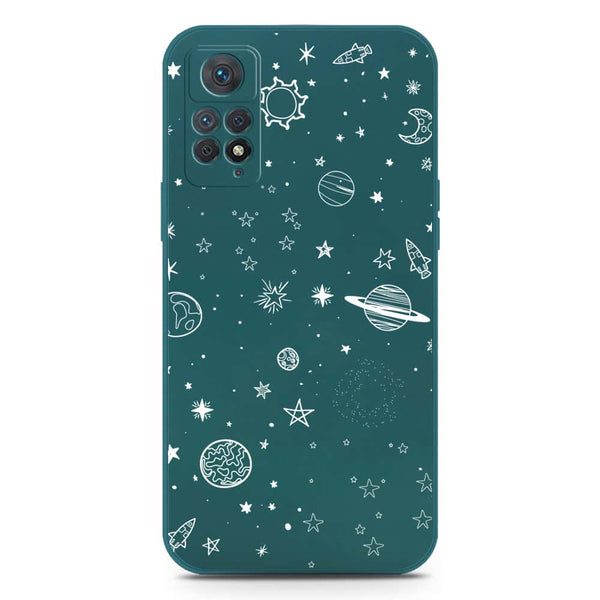 Stardust Dreams Design Soft Phone Case - Silica Gel Case - Darkgreen - Xiaomi Redmi Note 11E Pro