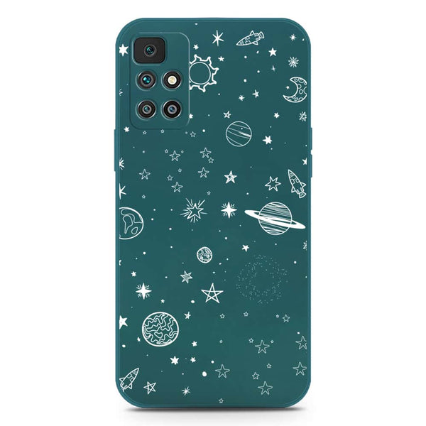 Stardust Dreams Design Soft Phone Case - Silica Gel Case - Darkgreen - Xiaomi Redmi 10 Prime