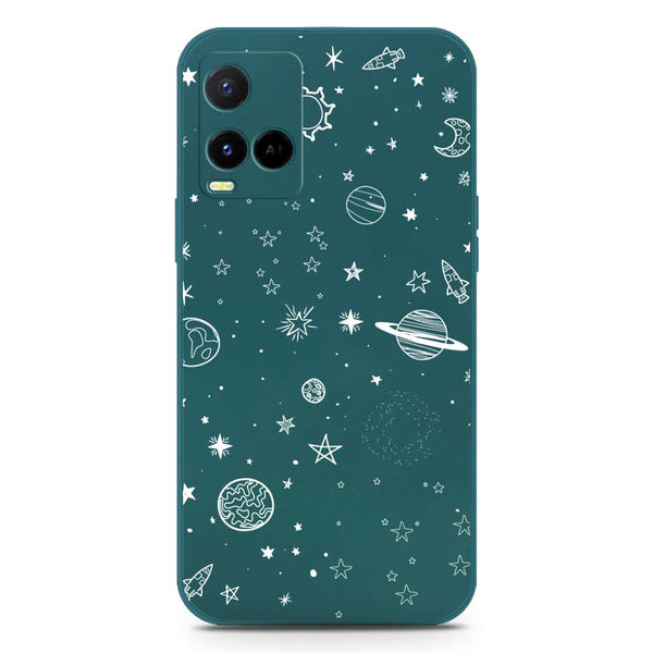 Stardust Dreams Design Soft Phone Case - Silica Gel Case - Darkgreen - Vivo Y21s