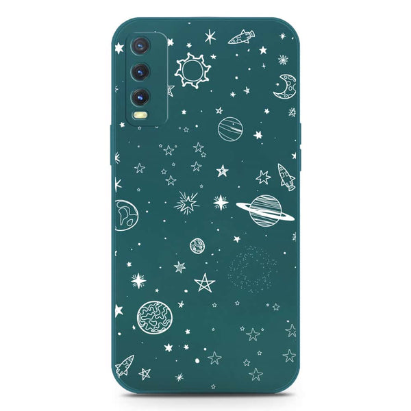 Stardust Dreams Design Soft Phone Case - Silica Gel Case - Darkgreen - Vivo Y20T