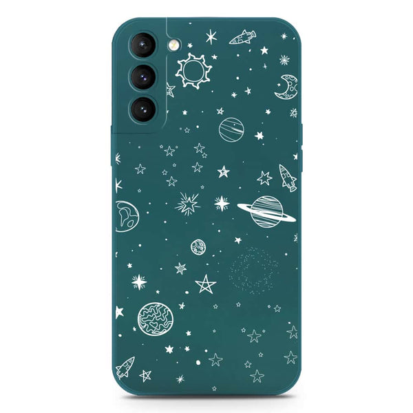 Stardust Dreams Design Soft Phone Case - Silica Gel Case - Darkgreen - Samsung Galaxy S21 Plus 5G