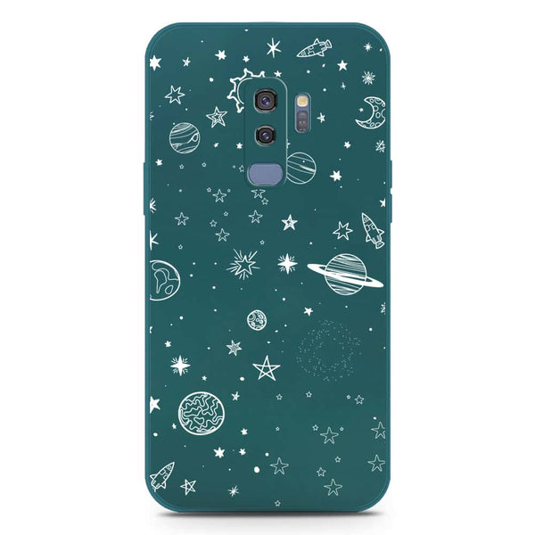 Stardust Dreams Design Soft Phone Case - Silica Gel Case - Darkgreen - Samsung Galaxy S9 Plus