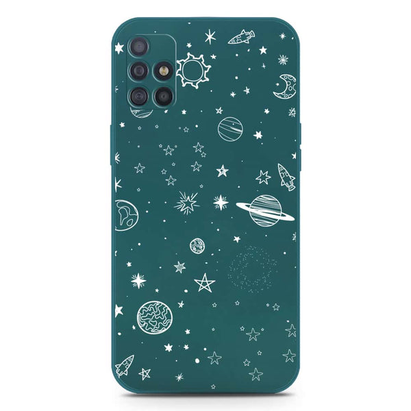 Stardust Dreams Design Soft Phone Case - Silica Gel Case - Darkgreen - Samsung Galaxy M31s