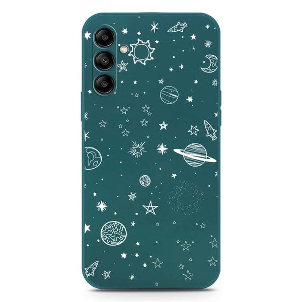 Stardust Dreams Design Soft Phone Case - Silica Gel Case - Darkgreen - Samsung Galaxy A24 4G