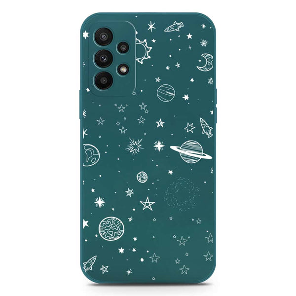 Stardust Dreams Design Soft Phone Case - Silica Gel Case - Darkgreen - Samsung Galaxy A23 5G