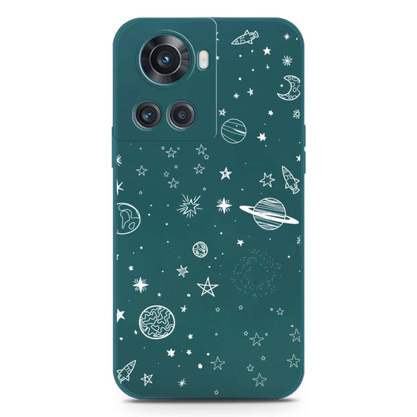 Stardust Dreams Design Soft Phone Case - Silica Gel Case - Darkgreen - OnePlus Ace