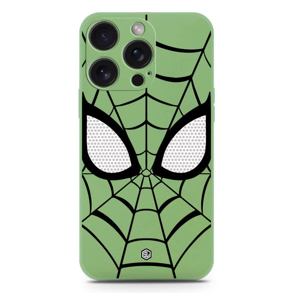 Cool Spider Design Soft Phone Case - Silica Gel Case - LightGreen - iPhone 15 Pro