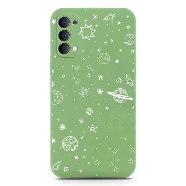 Stardust Dreams Design Soft Phone Case - Silica Gel Case - LightGreen - Oppo Reno 4 5G