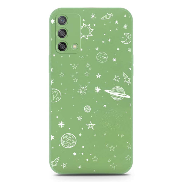 Stardust Dreams Design Soft Phone Case - Silica Gel Case - LightGreen - Oppo A74