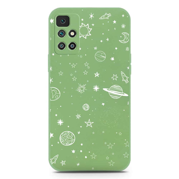 Stardust Dreams Design Soft Phone Case - Silica Gel Case - LightGreen - Xiaomi Redmi 10 Prime