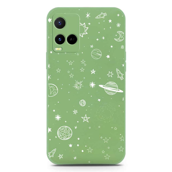 Stardust Dreams Design Soft Phone Case - Silica Gel Case - LightGreen - Vivo Y21s