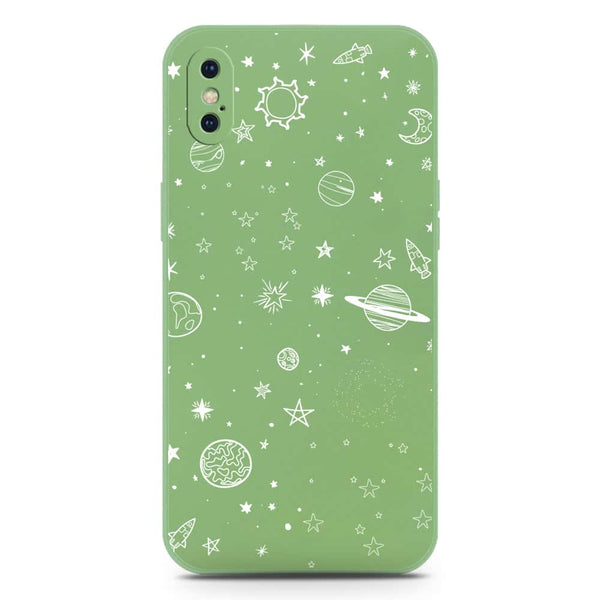 Stardust Dreams Design Soft Phone Case - Silica Gel Case - LightGreen - iPhone XS Max