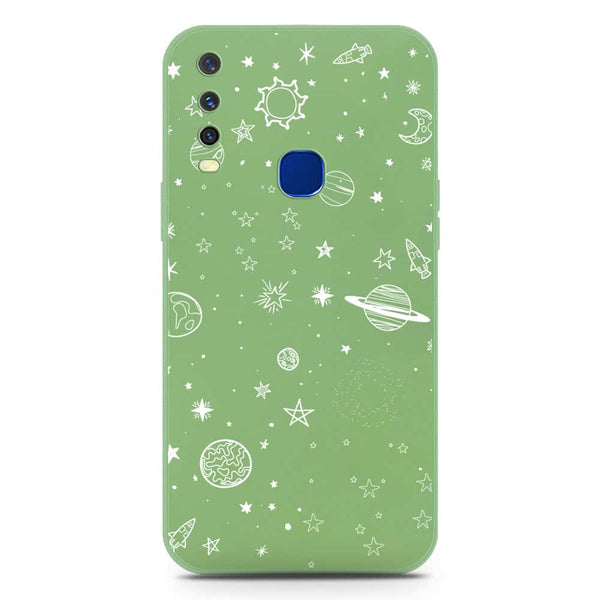 Stardust Dreams Design Soft Phone Case - Silica Gel Case - LightGreen - Vivo Y17