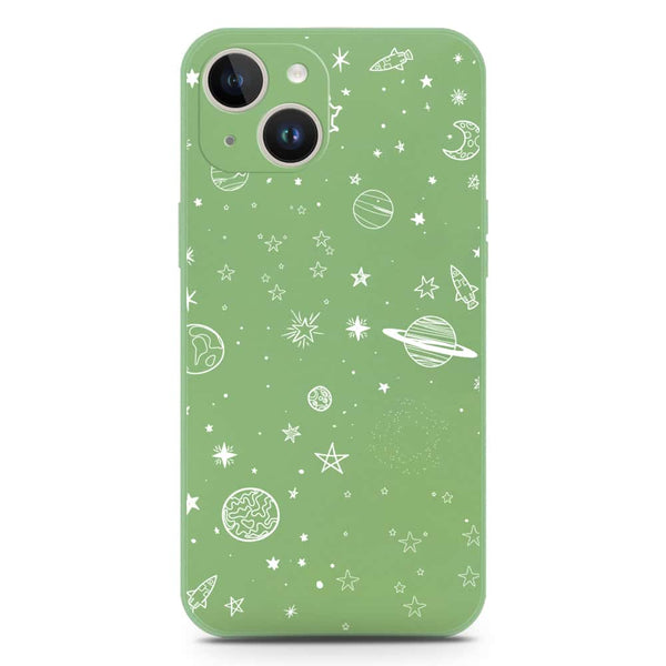 Stardust Dreams Design Soft Phone Case - Silica Gel Case - LightGreen - iPhone 14 Plus