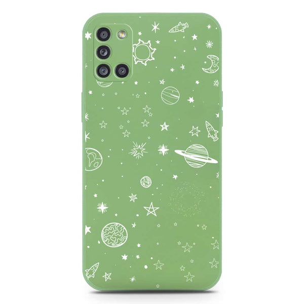 Stardust Dreams Design Soft Phone Case - Silica Gel Case - LightGreen - Samsung Galaxy A31