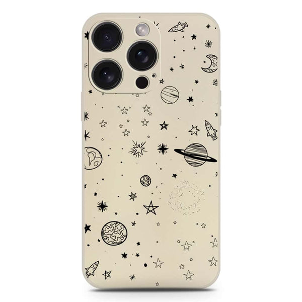 Stardust Dreams Design Soft Phone Case - Silica Gel Case - Offwhite - iPhone 15 Pro Max