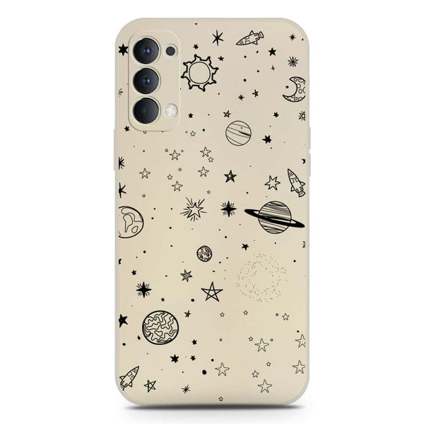 Stardust Dreams Design Soft Phone Case - Silica Gel Case - Offwhite - Oppo Reno 4 5G