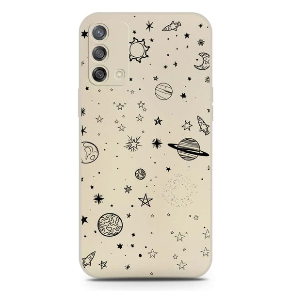 Stardust Dreams Design Soft Phone Case - Silica Gel Case - Offwhite - Oppo A74