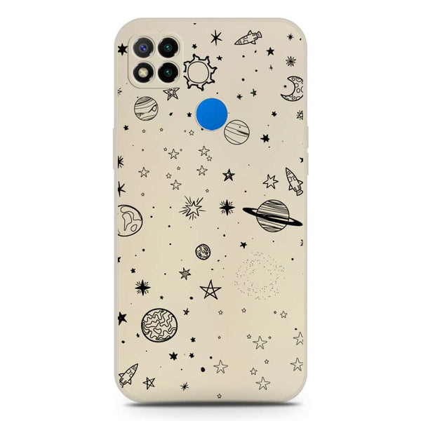 Stardust Dreams Design Soft Phone Case - Silica Gel Case - Offwhite - Xiaomi Redmi 9C